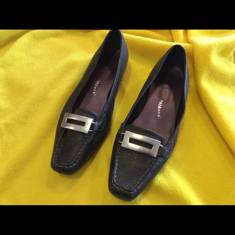 Cloud Walkers black leather 8 W loafers shoes